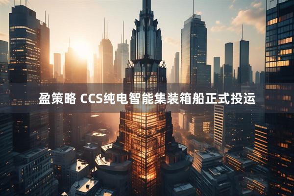 盈策略 CCS纯电智能集装箱船正式投运